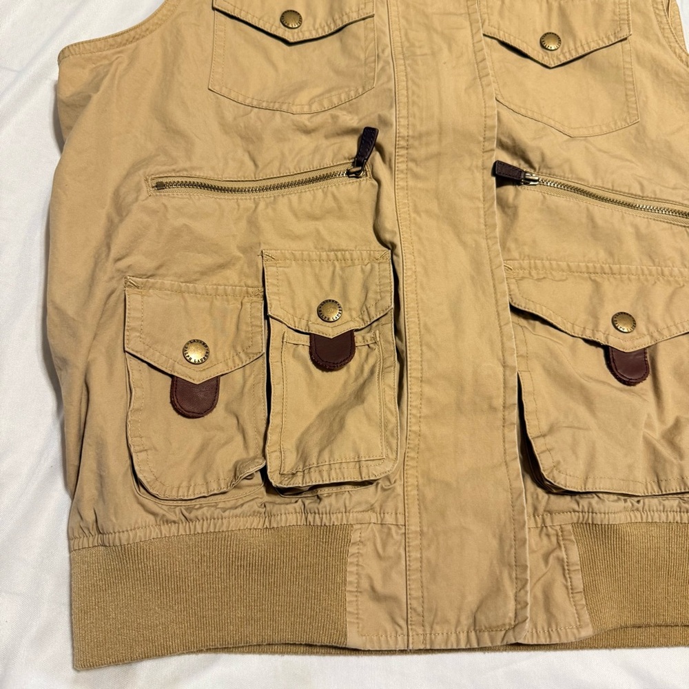 Lauren Ralph Lauren Kaki Pocket Safari Hunt Fish Photography Cargo Vest sz L - Picture 8 of 16